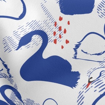 Elegant Swan Silhouette Stretch Ponte