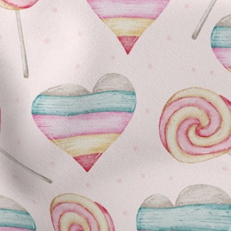 Watercolor Pink Love Heart Stretch Ponte
