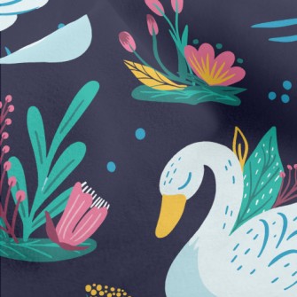 Shy Beautiful Swan Micro Fleece