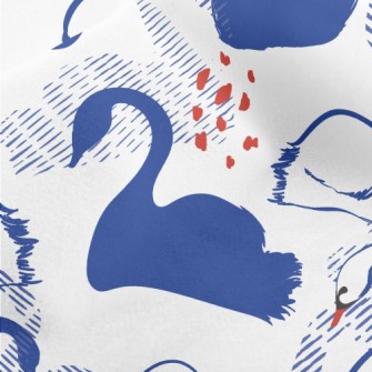 Elegant Swan Silhouette Micro Fleece