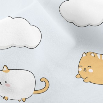 Playful Kitten On The Cloud Micro Fleece