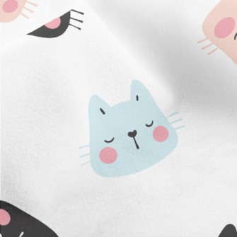 Big Headed Kitten Sleeping Micro Fleece