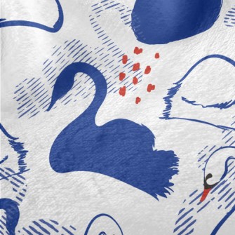 Elegant Swan Silhouette Minky