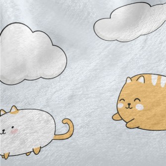 Playful Kitten On The Cloud Minky