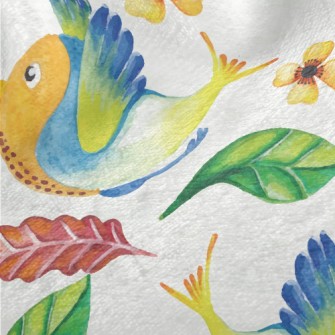 Watercolor Fantasy Hummingbird Minky