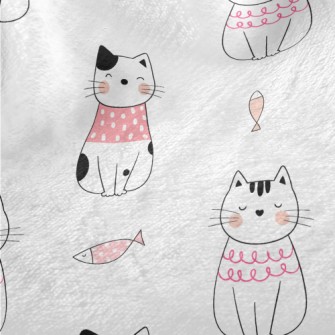 Shy Cat And Fish Minky