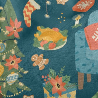 Warm Christmas Dinner Minky