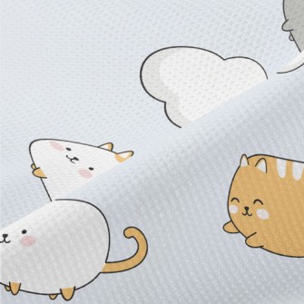 Playful Kitten On The Cloud Piqué