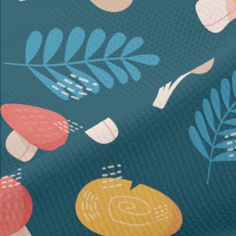 Mysterious Forest Mushrooms Piqué