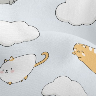 Playful Kitten On The Cloud Lightweight Performance Linen