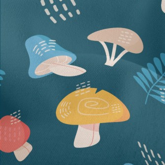 Mysterious Forest Mushrooms Lightweight Performance Linen