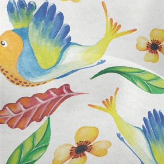 Watercolor Fantasy Hummingbird Lightweight Performance Linen