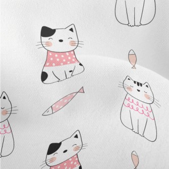 Shy Cat And Fish Lightweight Performance Linen