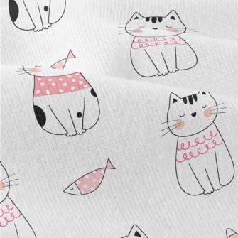 Shy Cat And Fish Modern Jersey