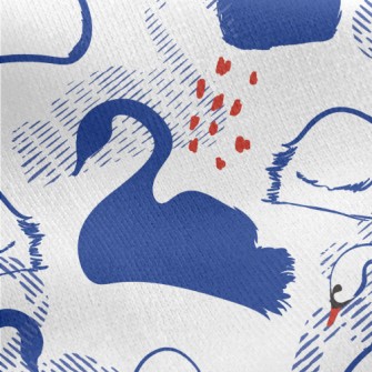 Elegant Swan Silhouette Jersey Backed Fleece