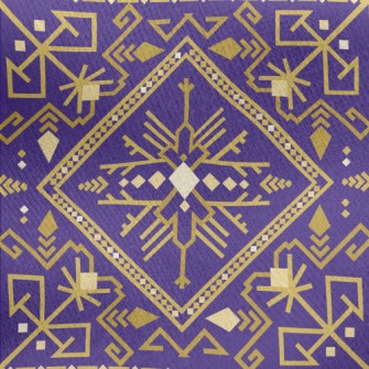 Gorgeous Gold Damask Jersey Backed Fleece