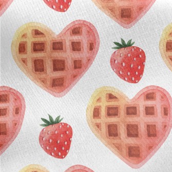 Strawberry Heart Muffins Jersey Backed Fleece