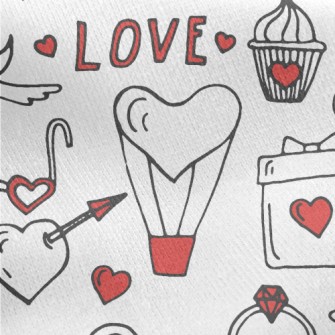 Sweet Valentine's Day Jersey Backed Fleece