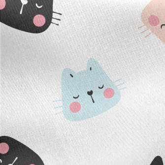 Big Headed Kitten Sleeping Jersey Backed Fleece