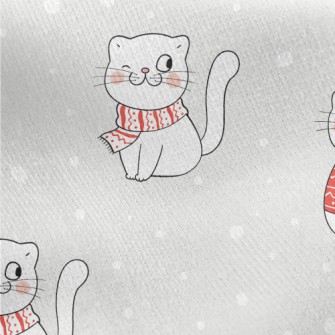 Playful Sweater Cat Jersey Backed Fleece