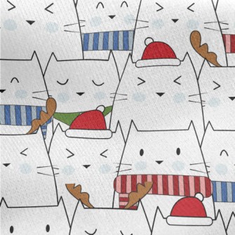 Cat Christmas Dress Up Jersey Backed Fleece