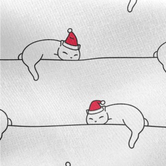 Lazy Resting Cat Jersey Backed Fleece