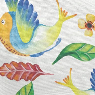 Watercolor Fantasy Hummingbird Pongee