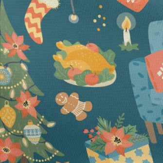 Warm Christmas Dinner Pongee