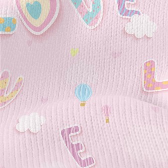 Cartoon Love Words Stretch Jersey