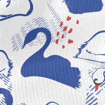 Elegant Swan Silhouette Stretch Jersey