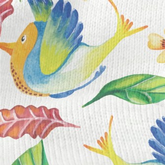 Watercolor Fantasy Hummingbird Stretch Jersey