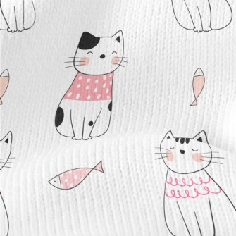 Shy Cat And Fish Stretch Jersey