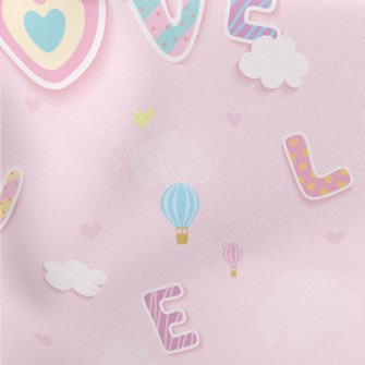 Cartoon Love Words Lightweight Cotton Poplin