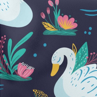 Shy Beautiful Swan Lightweight Cotton Poplin