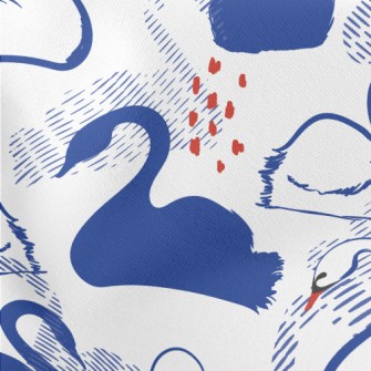 Elegant Swan Silhouette Lightweight Cotton Poplin