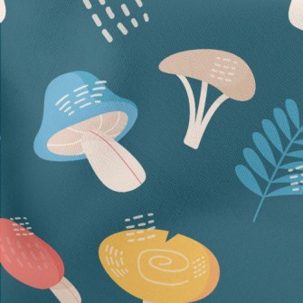 Mysterious Forest Mushrooms Lightweight Cotton Poplin