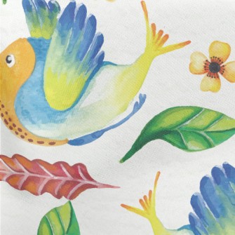 Watercolor Fantasy Hummingbird Lightweight Cotton Poplin