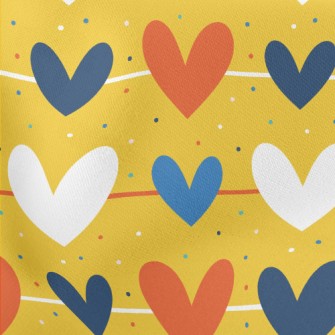 Line Size Hearts Lightweight Cotton Poplin