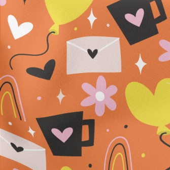 Love Balloon Love Letter Lightweight Cotton Poplin