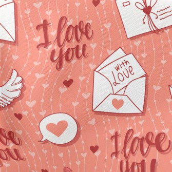 I Love You Love Letter Lightweight Cotton Poplin