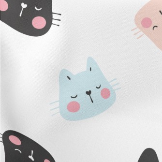Big Headed Kitten Sleeping Lightweight Cotton Poplin
