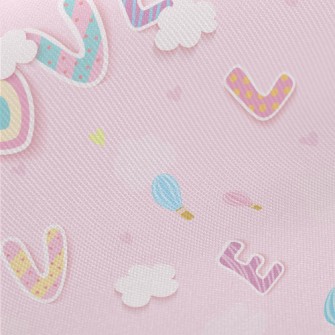Cartoon Love Words Midweight Cotton Poplin