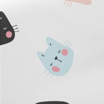 Big Headed Kitten Sleeping Midweight Cotton Poplin