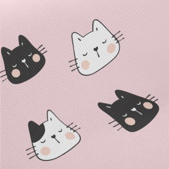 Bicolor Kitten With Closed Eye Midweight Cotton Poplin