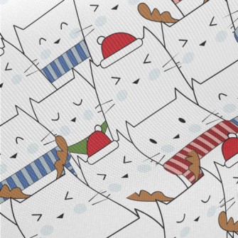 Cat Christmas Dress Up Midweight Cotton Poplin