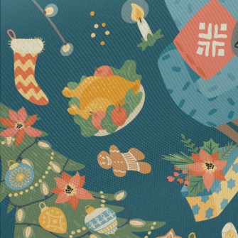 Warm Christmas Dinner Midweight Cotton Poplin