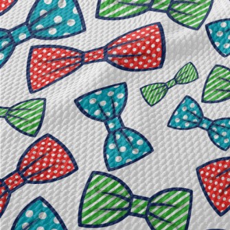 Polka Dot Stripes Bow Birdseye Piqué