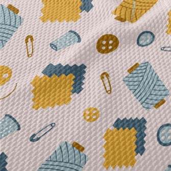 Button Needle Thread Paper Cli Birdseye Piqué