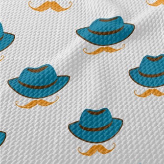 Retro Hat With Mustache Birdseye Piqué