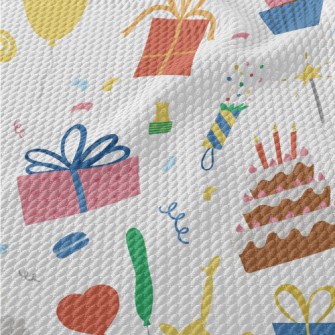 Happy Birthday Party Birdseye Piqué